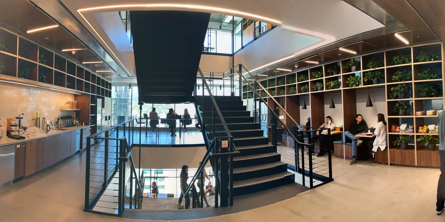 Panorama of the office stairs