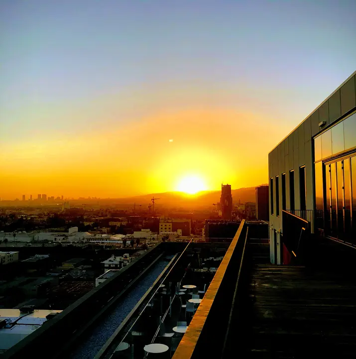 Sunset view from the Netflix LA rooftop