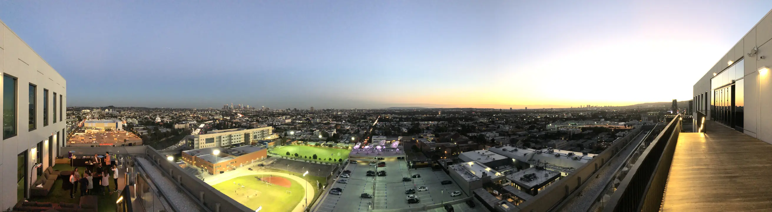 Panorama view from the Netflix LA rooftop