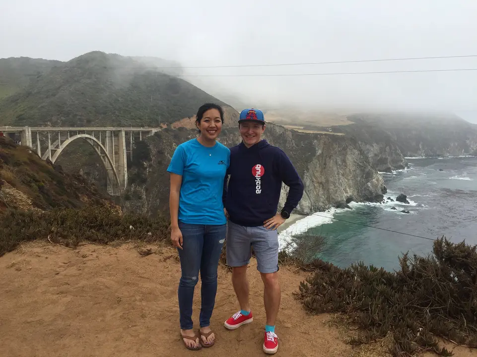 Vova and his colleague Inga at the Pacific coast